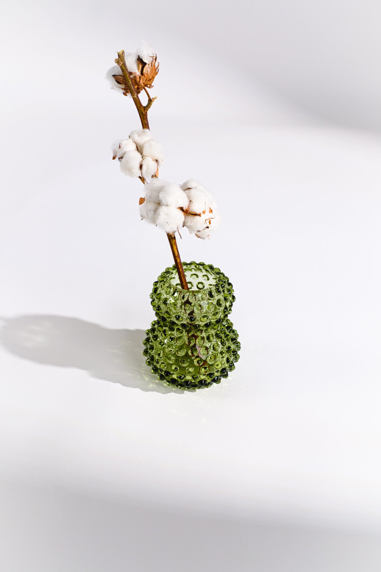 Hobnail Birdie vase, H13 cm - Olivegreen